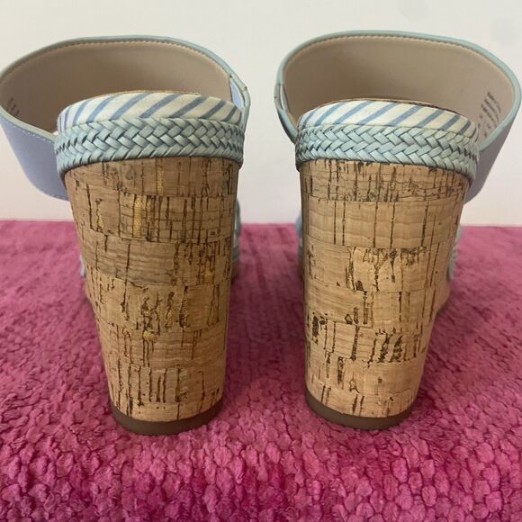 Draper James RSVP Charlotte Wedge Sandals Blue Size 8 - Picture 5 of 12